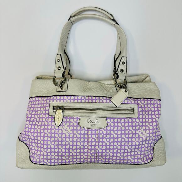 Vintage Y2K Coach Satchel Bag in Purple and White - Picture 1 of 10